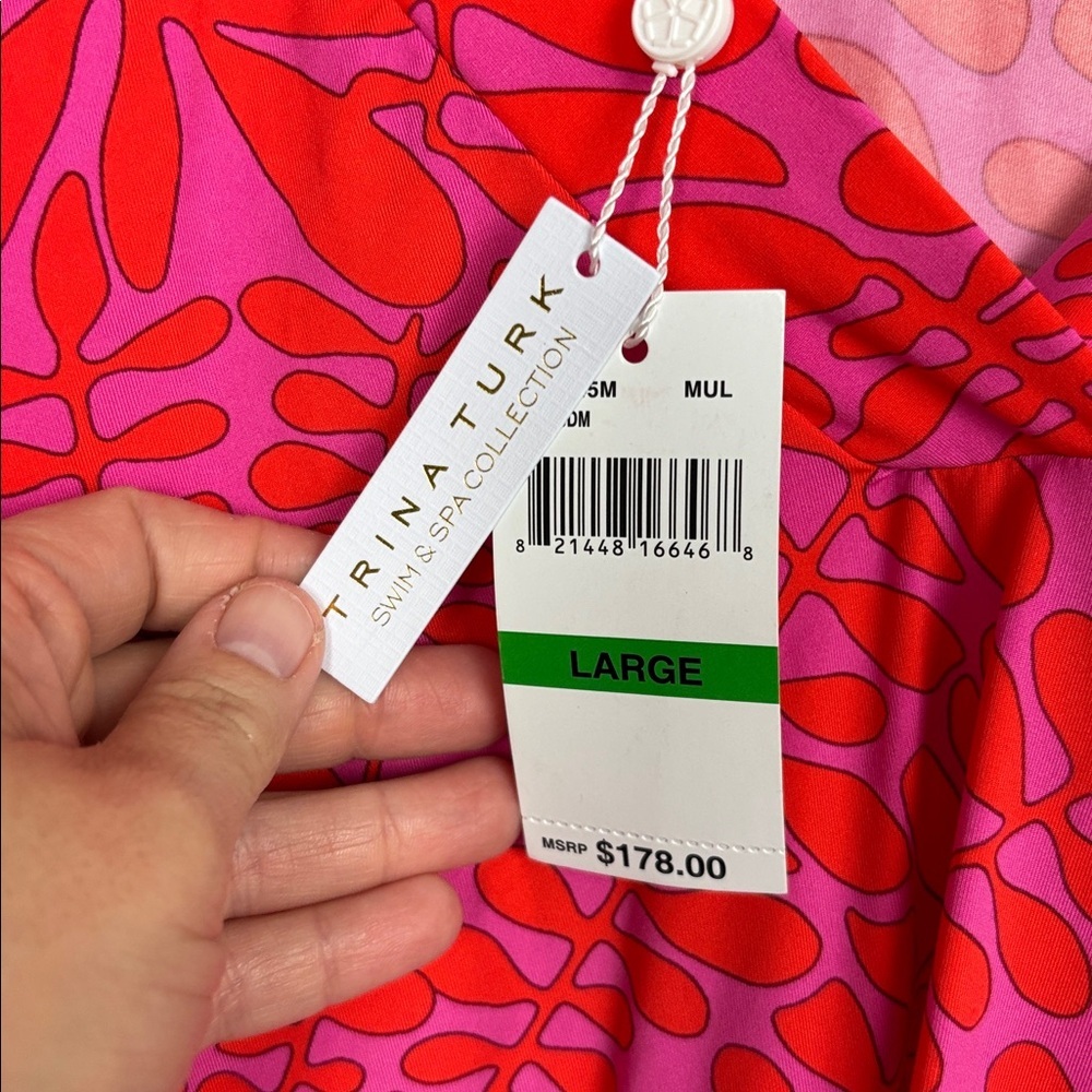 NWT Trina Turk Swim & Spa Collection Red and Pink Cover Up - L - Picture 3 of 9